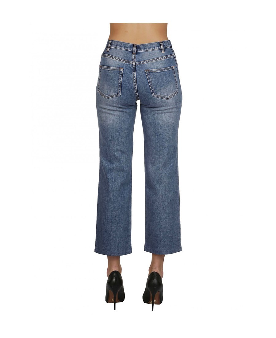 Apc Sailor Cropped Jeans In Blue