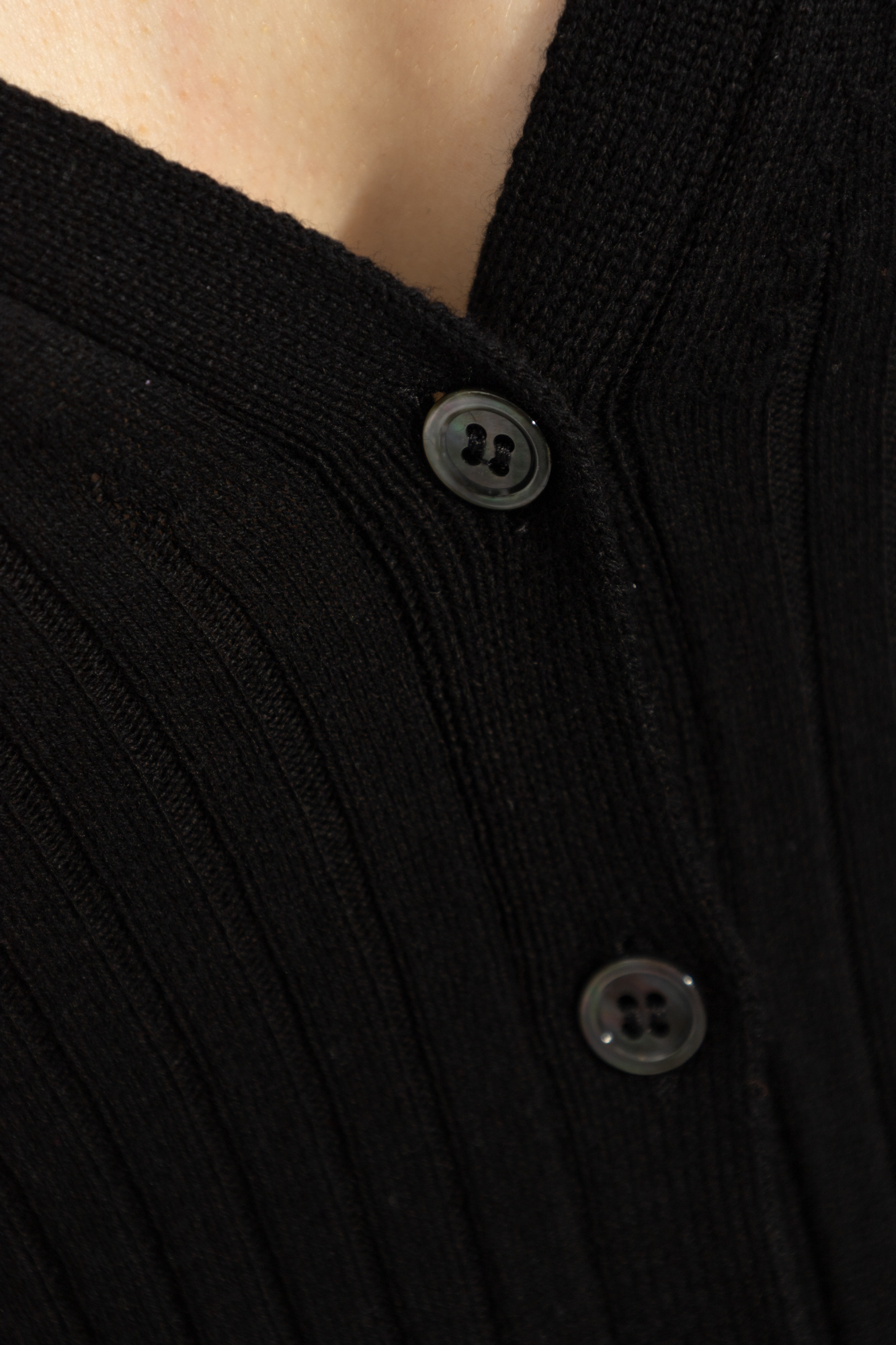 Apc V-neck Organic Cotton Cardigan In Black