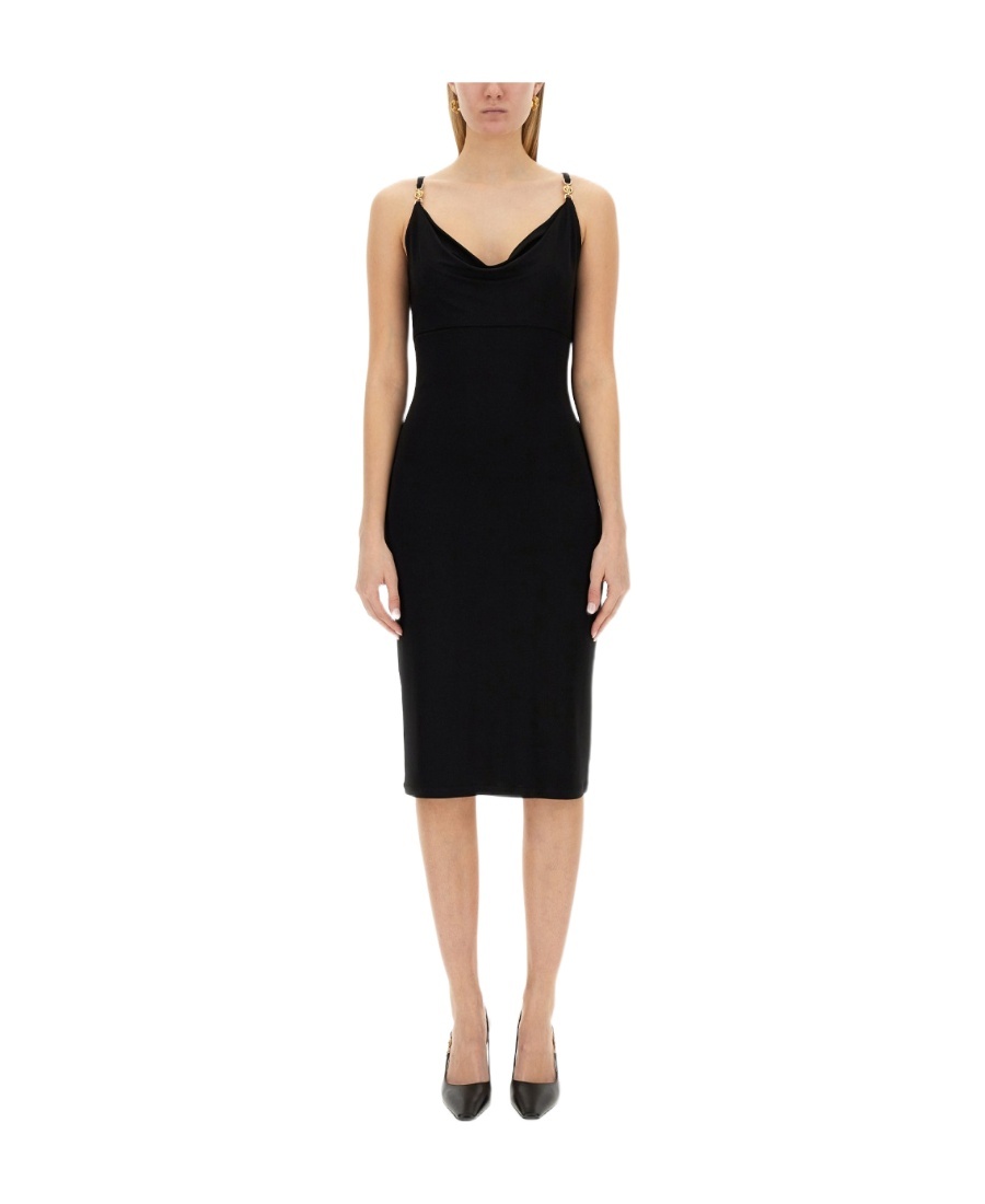Versace La Medusa Midi Dress In Black