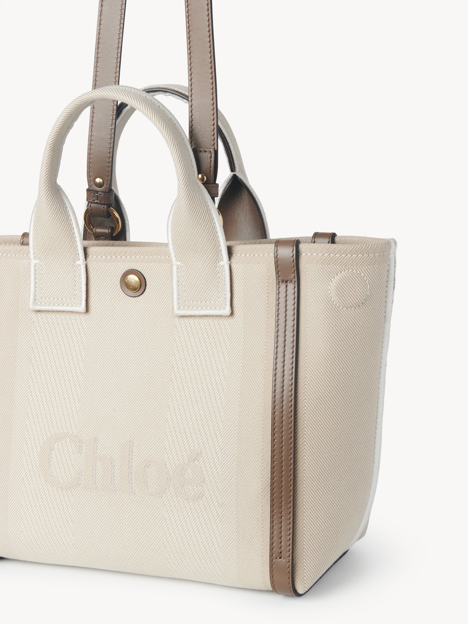 Chloé Carre Small Shoulder Bag In White