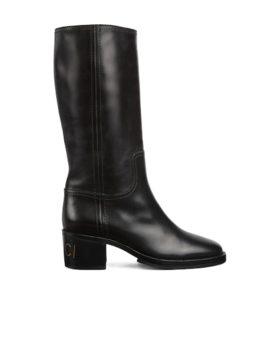 Gucci 45mm Logo-studded Leather Boots In Black