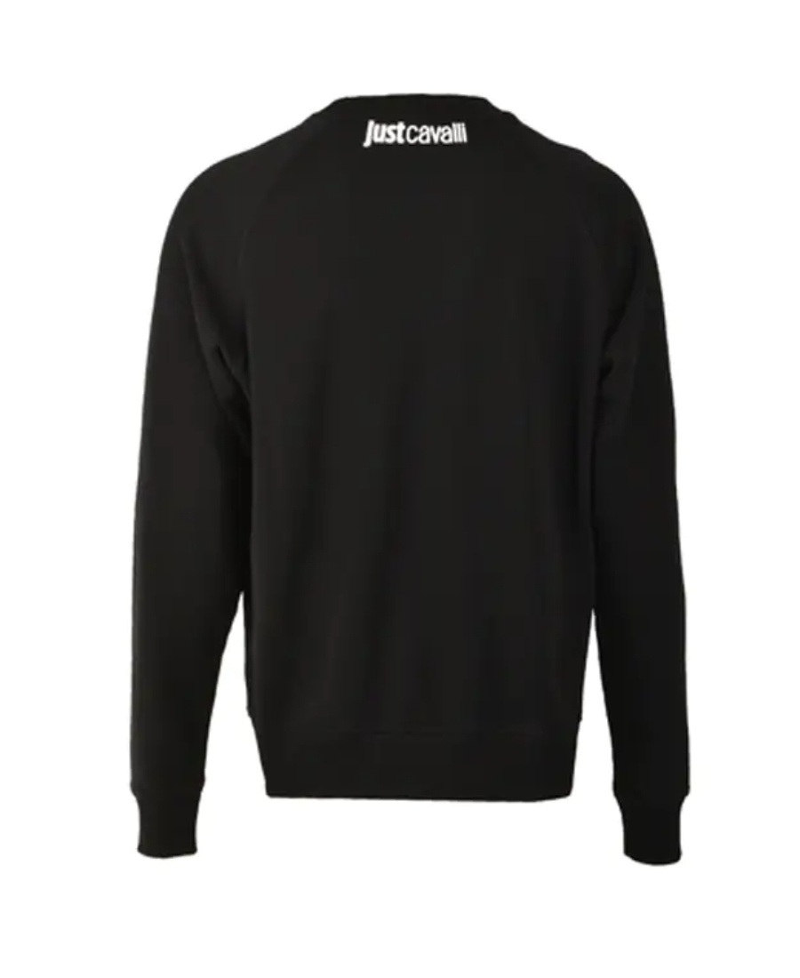 Just Cavalli Round-necked Sweater In Black