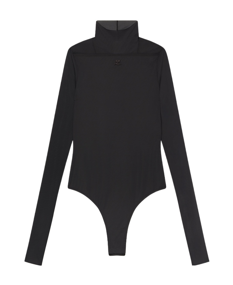 Courrèges Long-sleeved Jumpsuit In Black