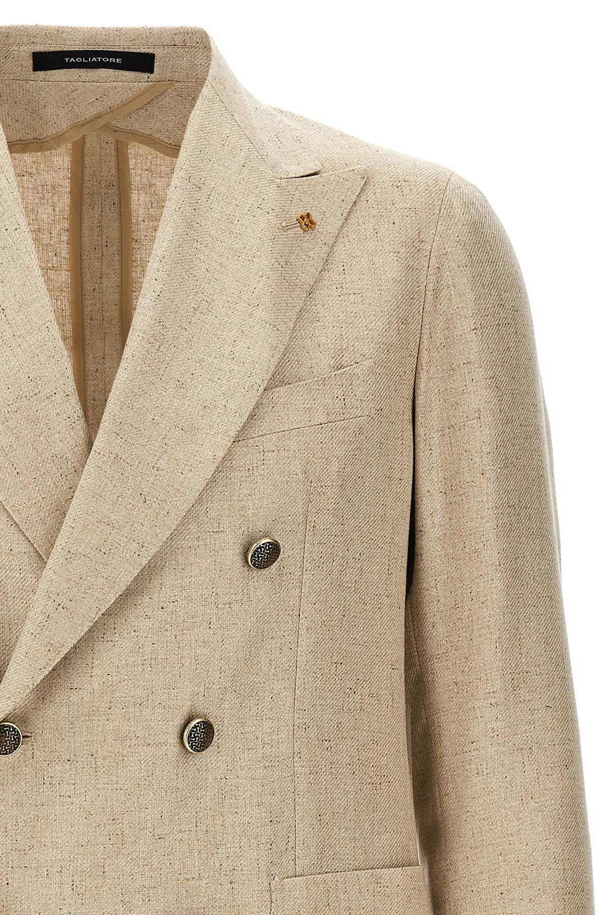 Shop Tagliatore Montecarlo Double-breasted Blazer In Nude