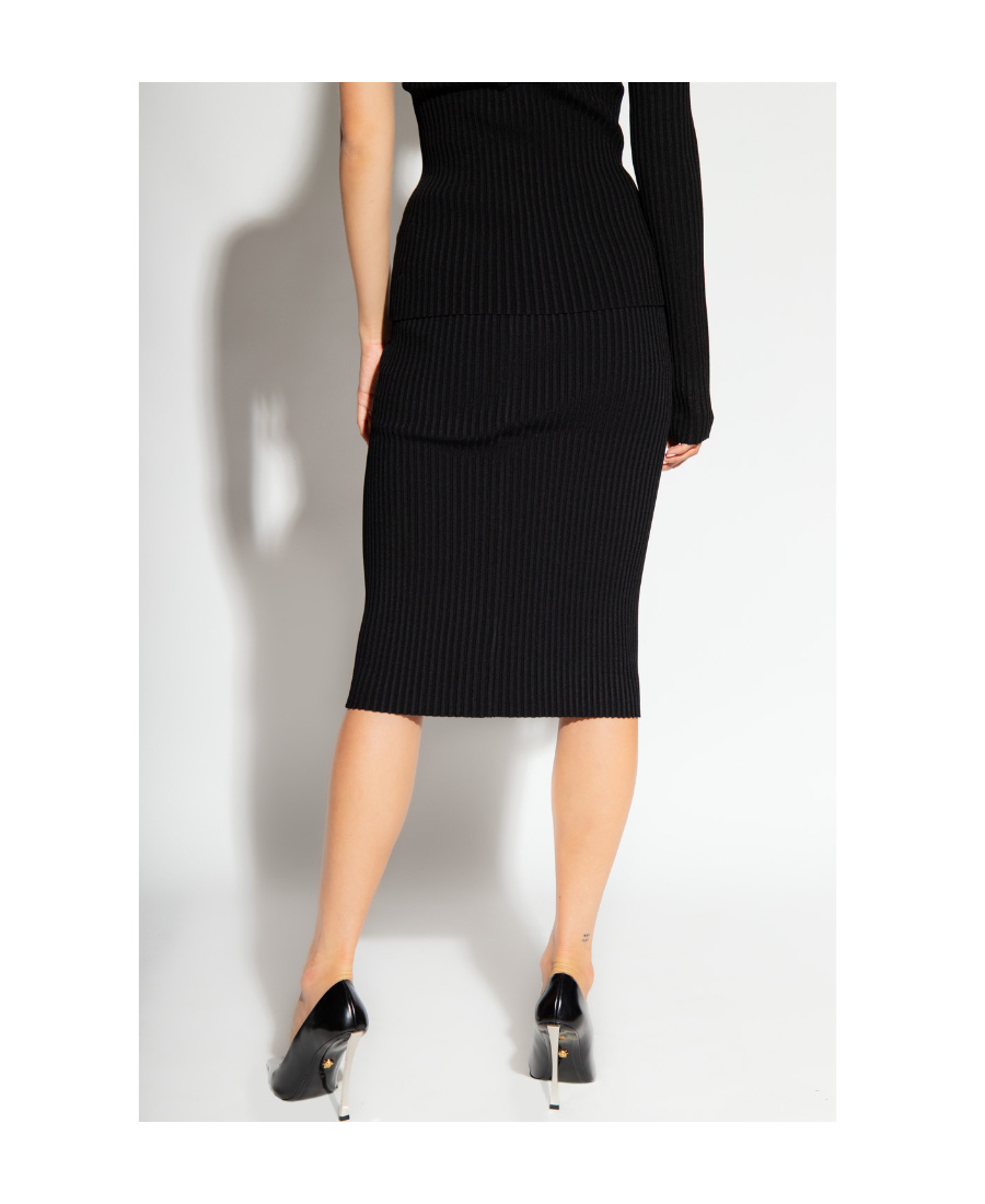 HELMUT LANG HELMUT LANG CUT-OUT DETAILED KNIT MIDI SKIRT