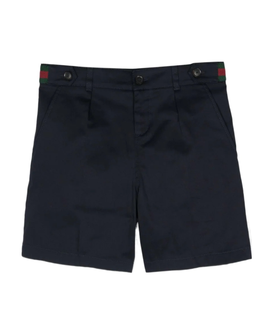 Gucci Stripe-detail Button-detail Shorts In Black