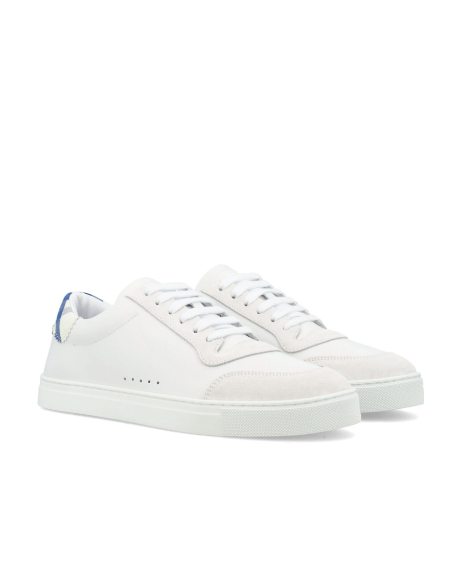 Burberry Terrace Leather Sneakers In White