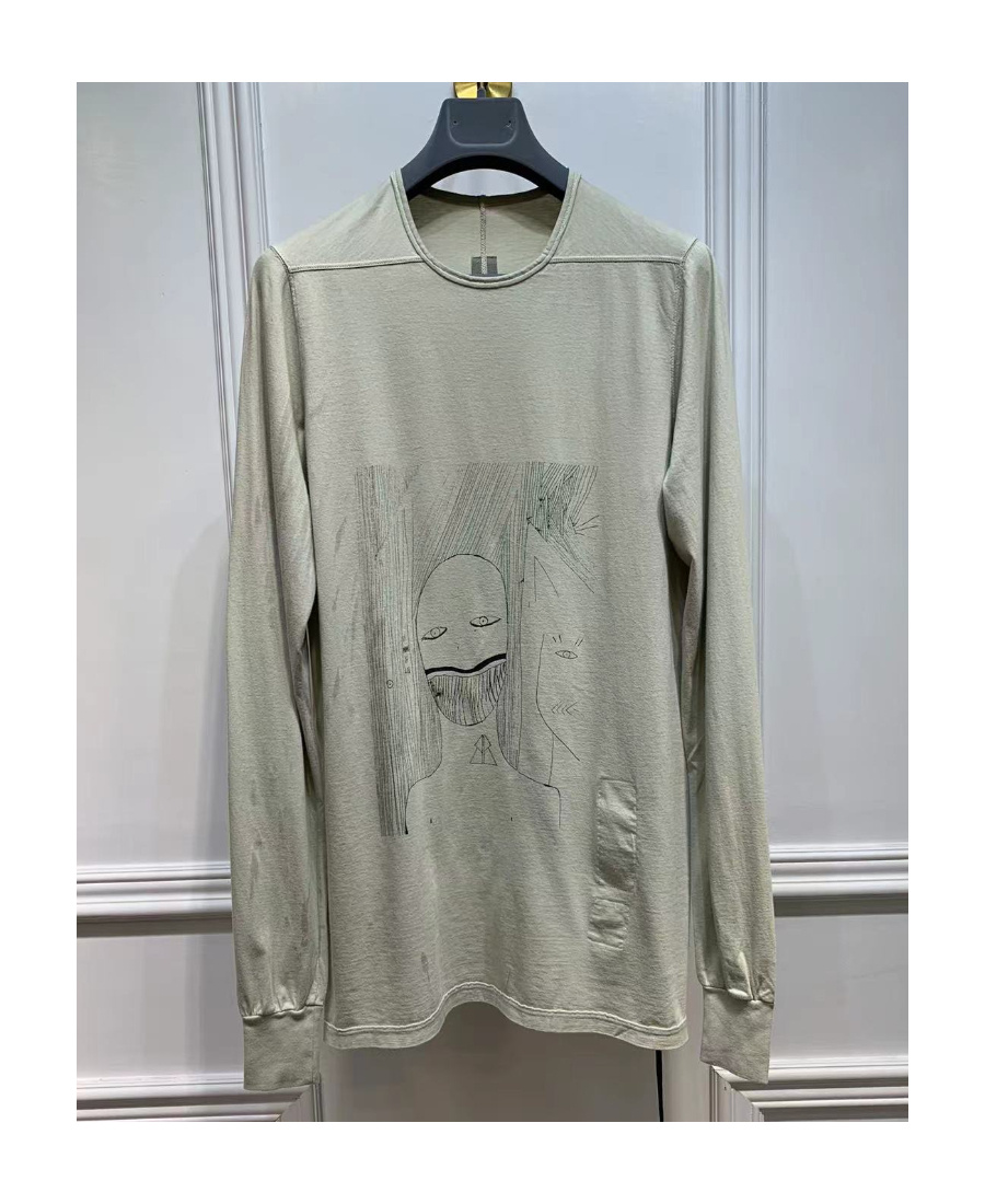 Rick Owens Drkshdw Logo Long-sleeved T-shirt In White