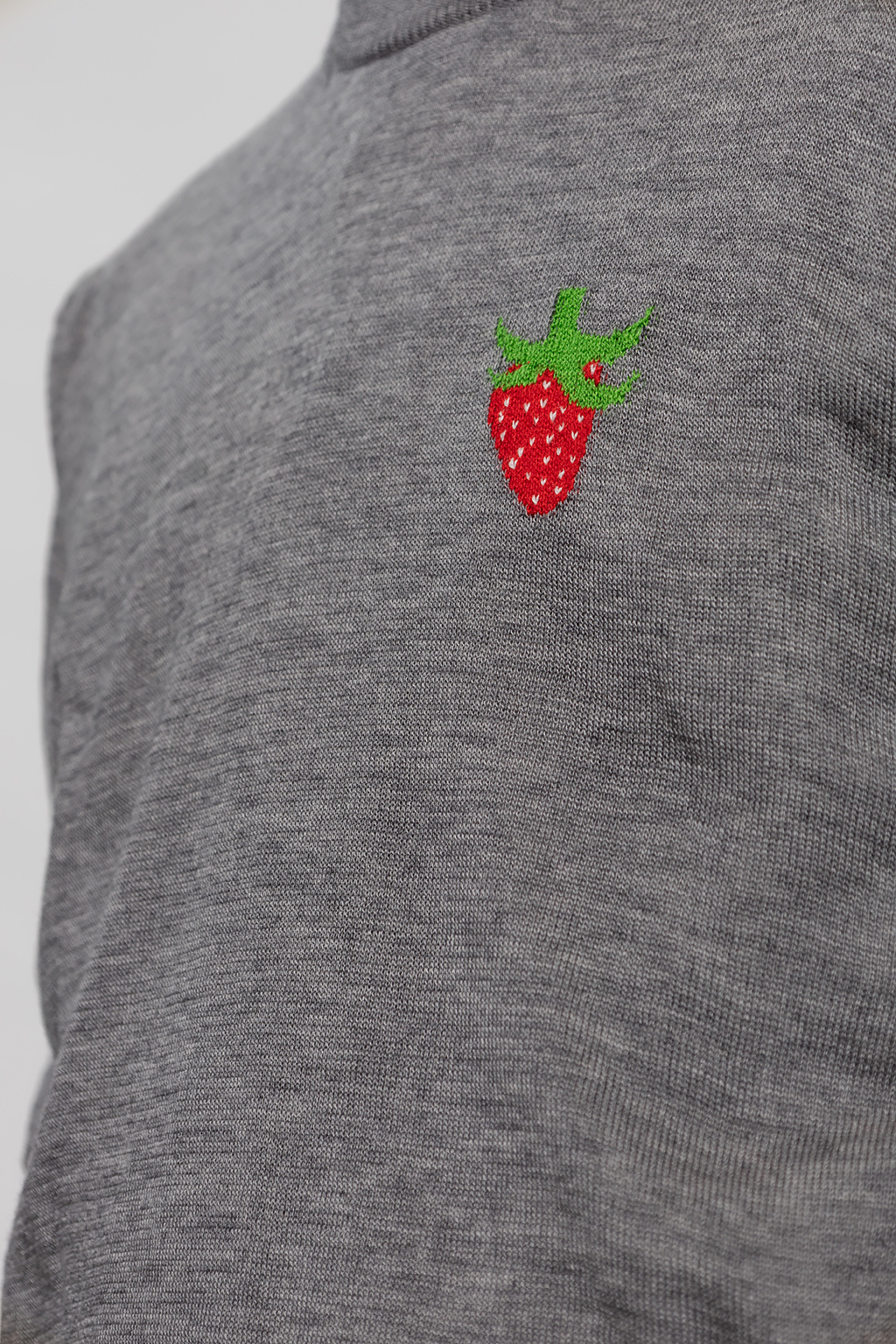 Comme Des Garçons Embroidered Crew-neck Jumper In Gray
