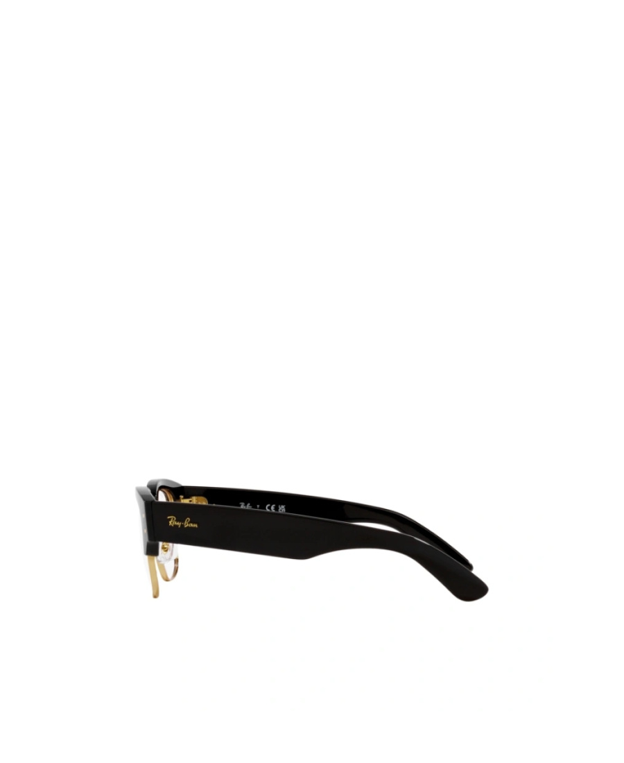 Ray Ban Round Frame Flat Mirror In Black