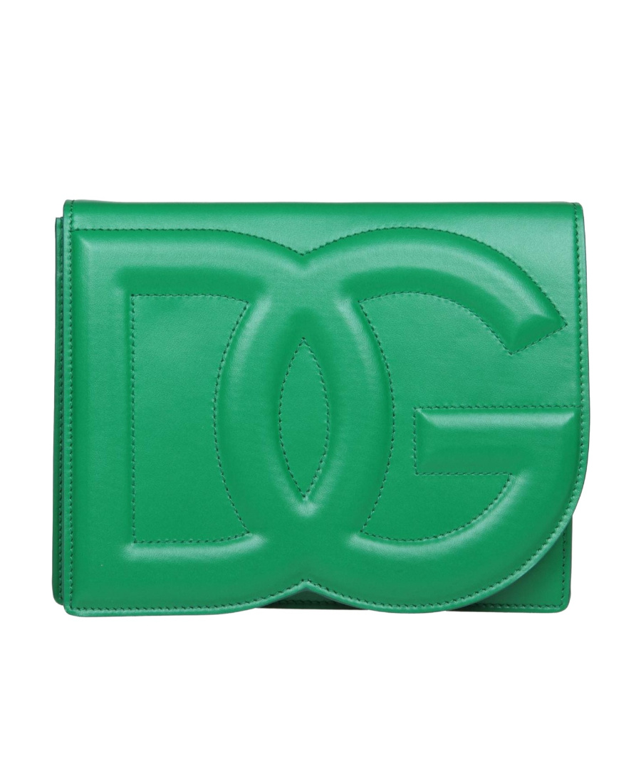 Shop Dolce & Gabbana Dg Logo Leather Crossbody Bag In Green