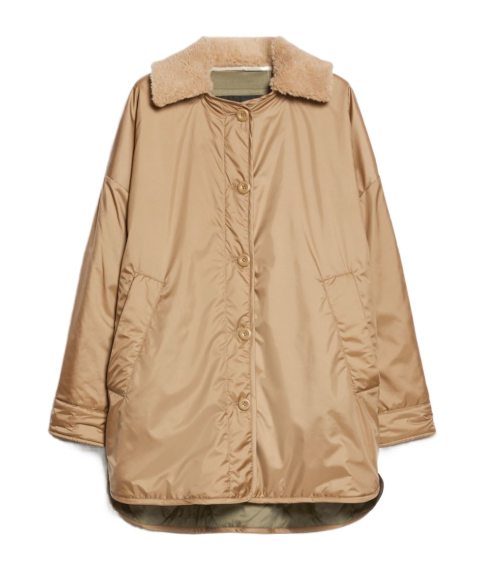Weekend Max Mara Long-sleeved Double-sided Jacket In Nude