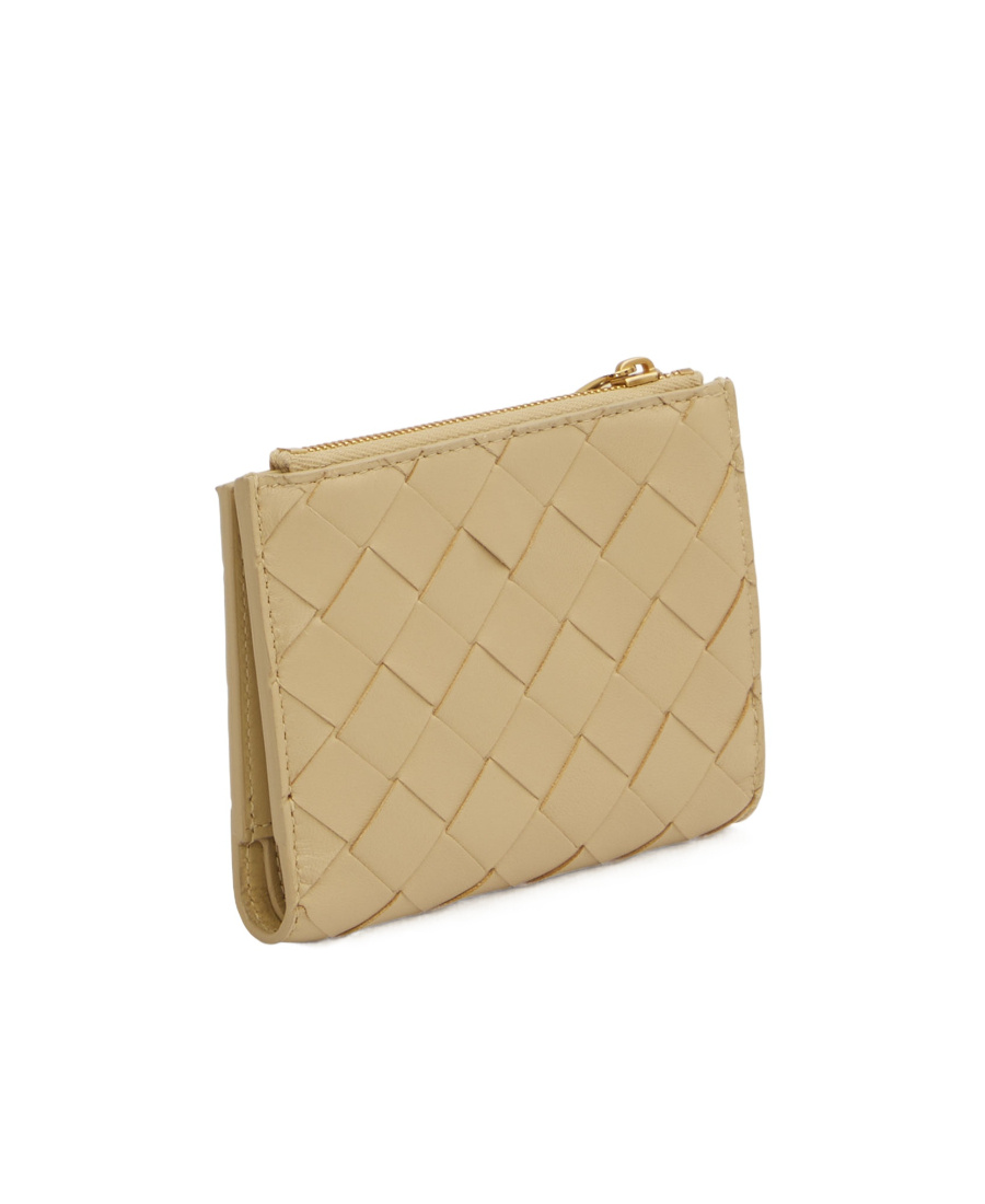 Bottega Veneta Double-fold Zipper Wallet In Nude