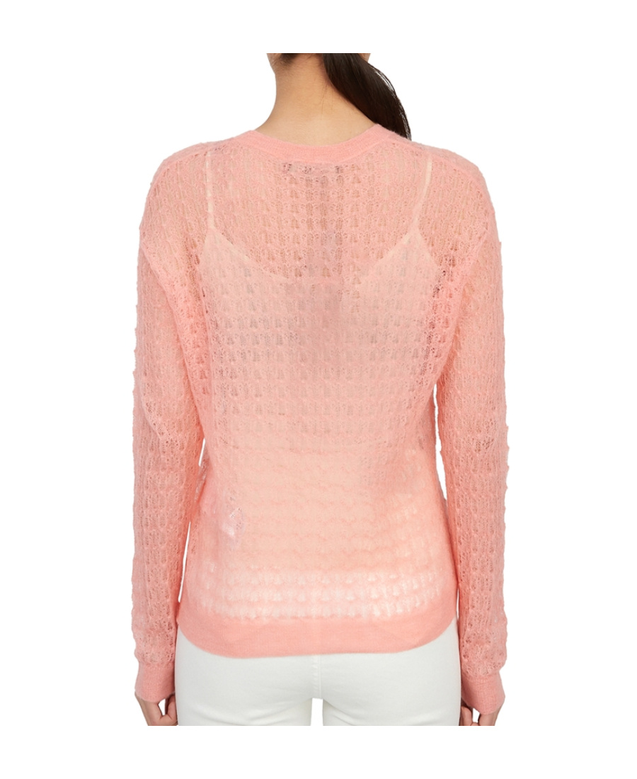Max Mara Long-sleeved Round Neck Sweater In Pink