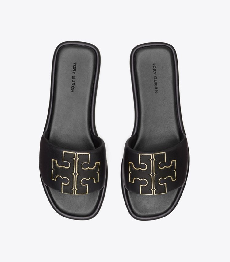 TORY BURCH DOUBLE T PATCH SLIDES