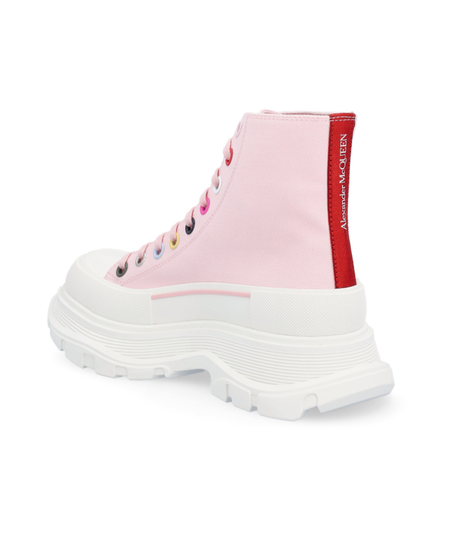 Alexander Mcqueen Tread High-top Lace Sneakers In Pink