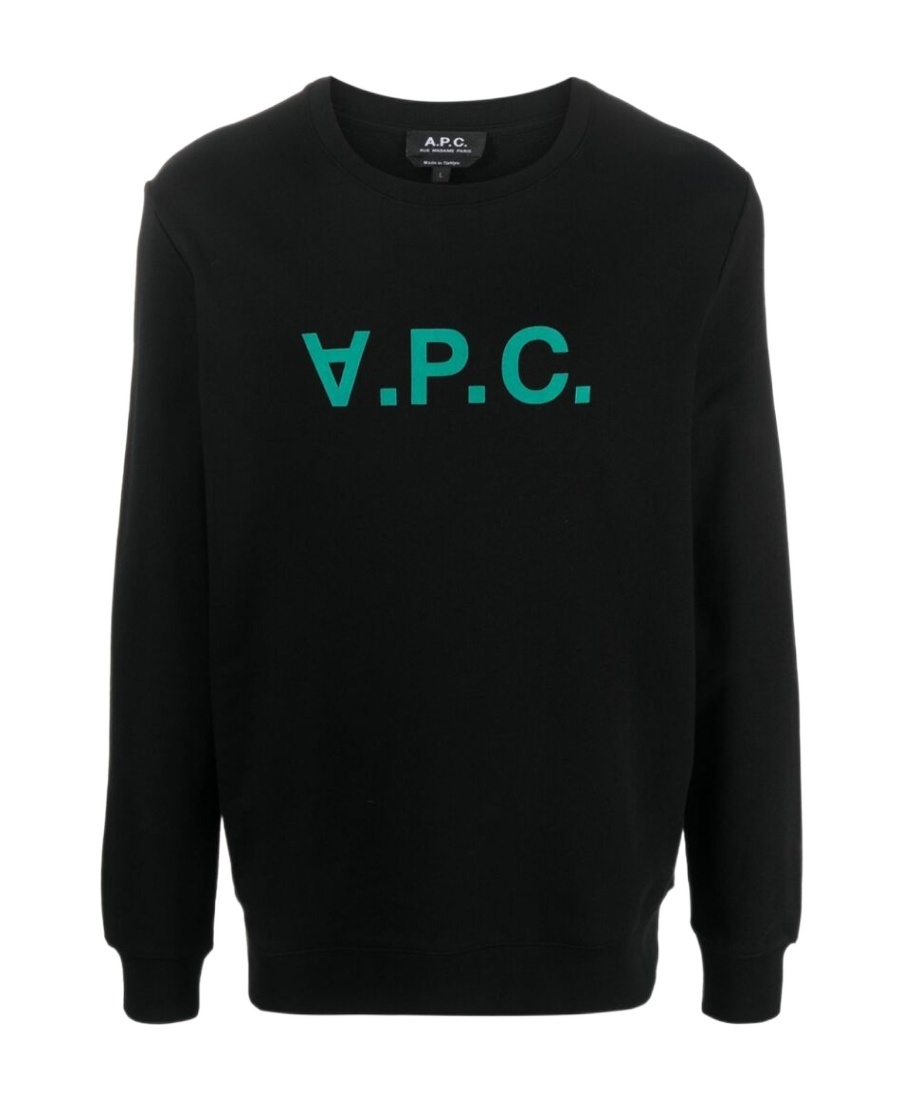 Apc A.p.c. Upside Down Logo Printed Crewneck Sweater In Black