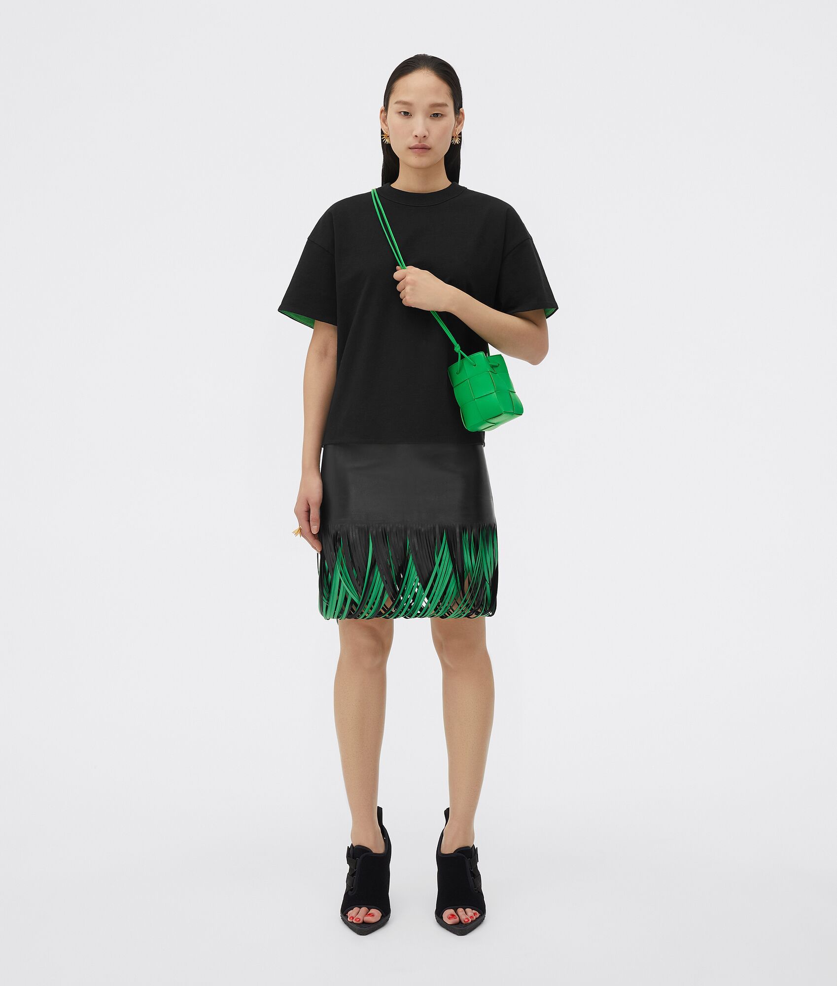 Bottega Veneta Mini Cassette Bucket Bag In Green