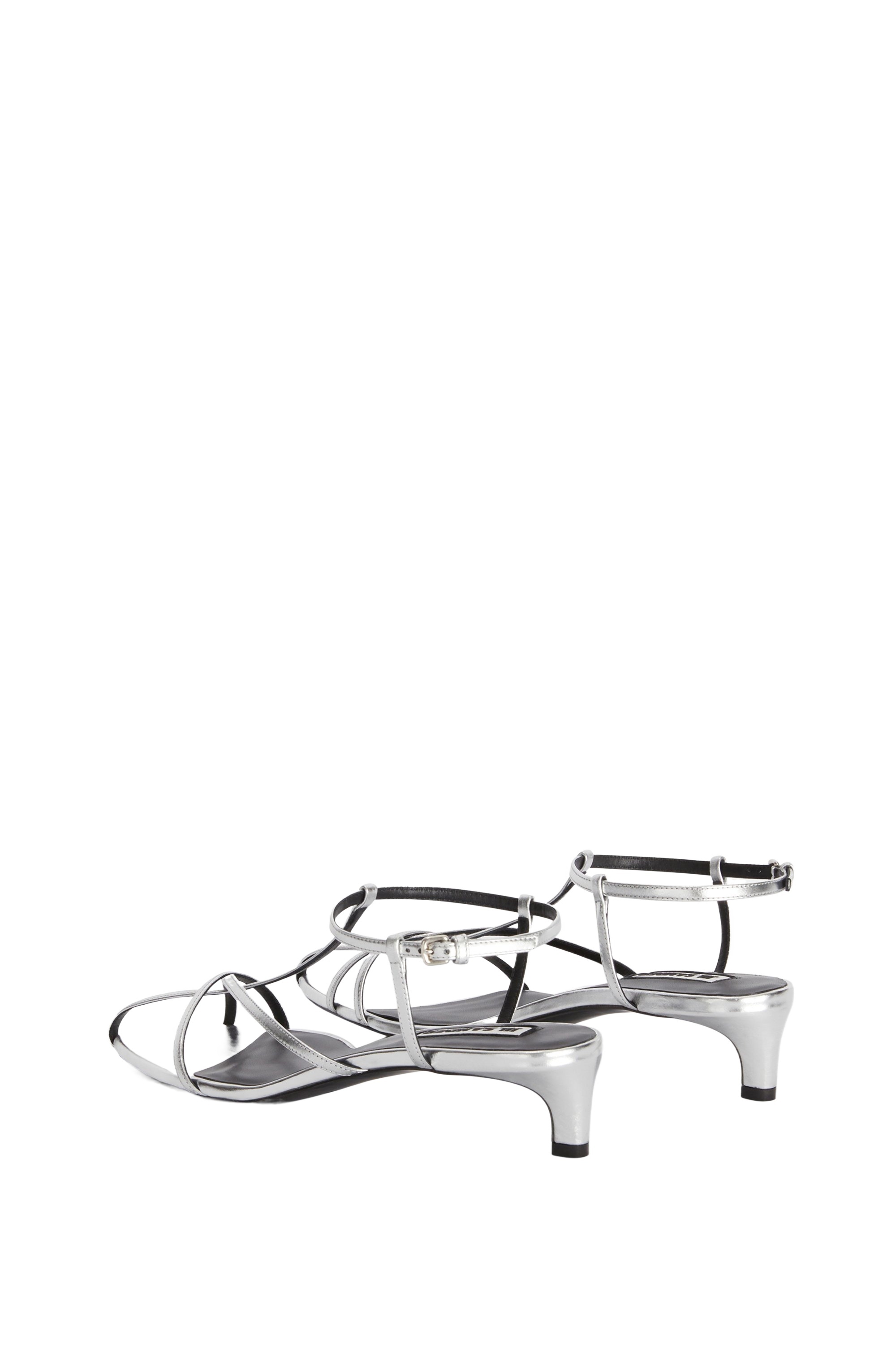 Jil Sander Metallic Kitten T-strap Sandals In White