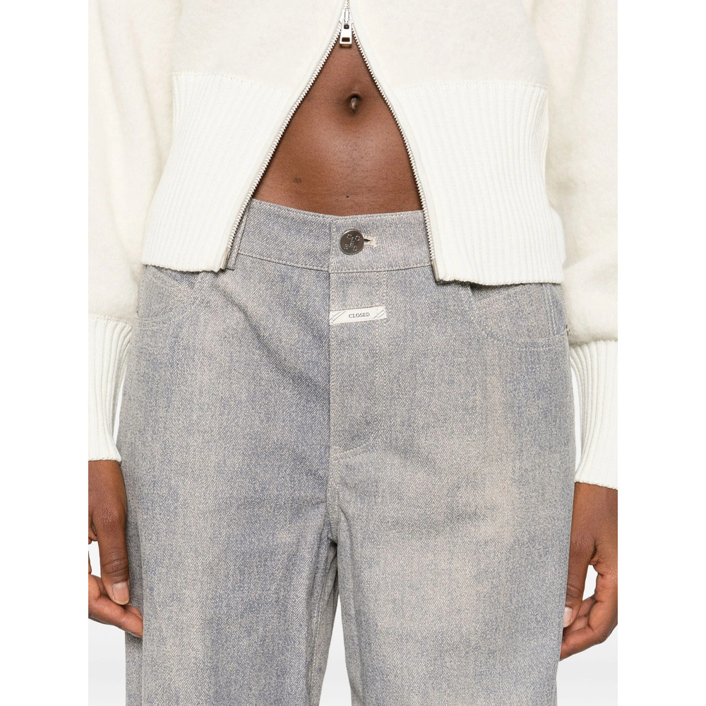Closed Denim Straight Trousers In Gray