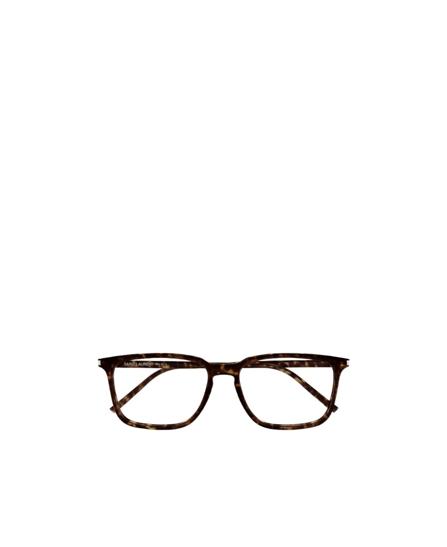 Saint Laurent Sl 645f Rectangle-frame Glasses In Brown