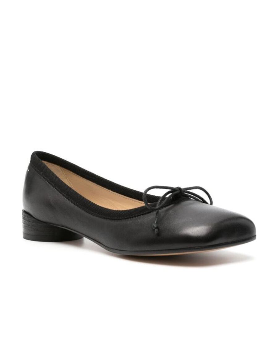 Shop Mm6 Maison Margiela Anatomic Leather Ballerina Shoes In Black