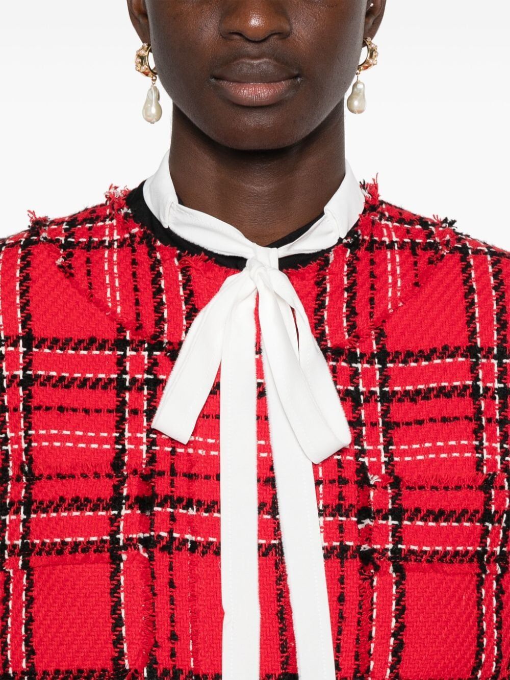 MSGM CHECKED TWEED JACKET