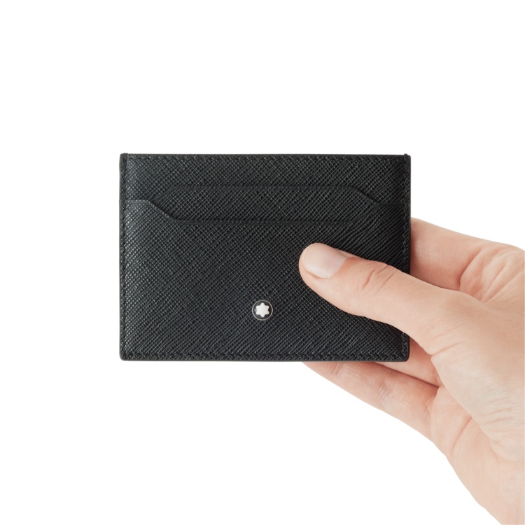 Montblanc Sartorial Leather Card Holder In Black