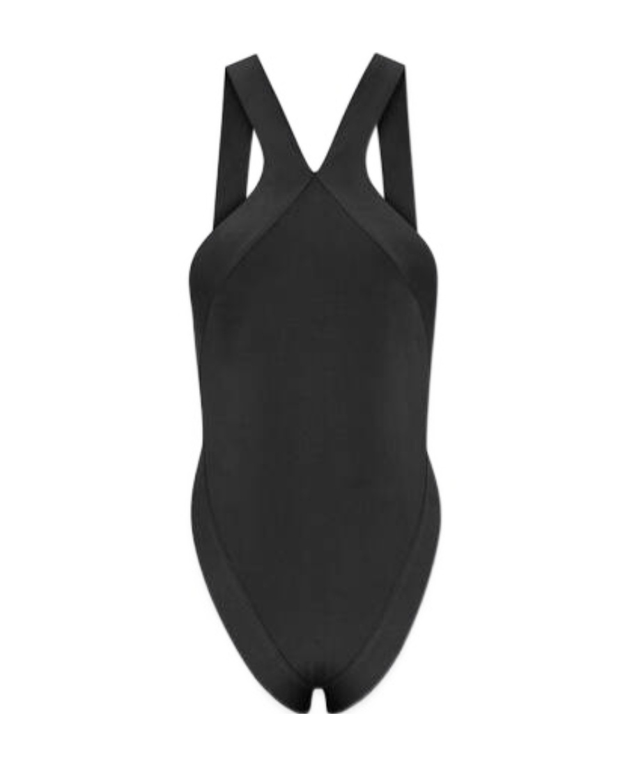 Saint Laurent Cut-out Halterneck Bodysuit In Black