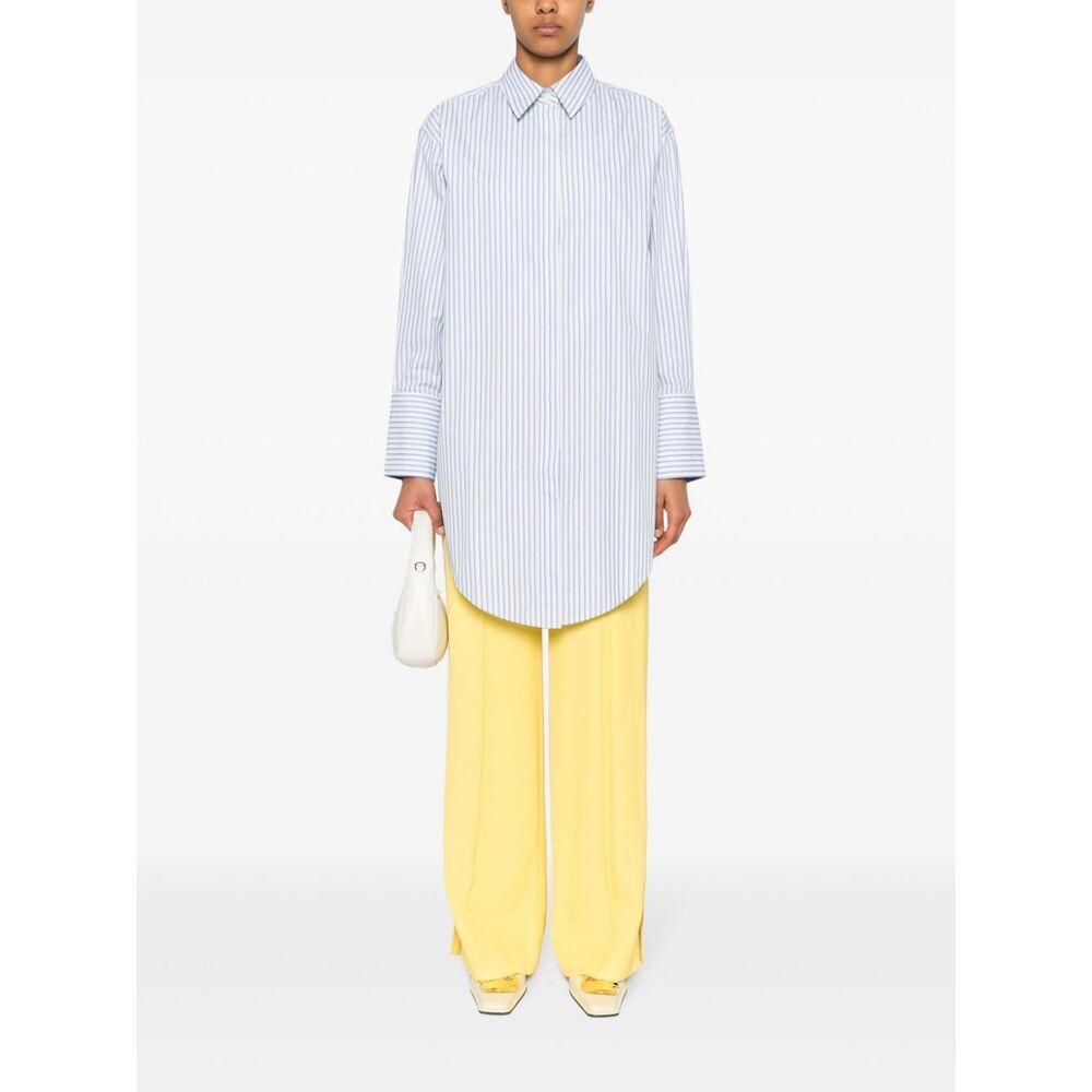 Shop Victoria Beckham Long-sleeved Striped Shirt In White