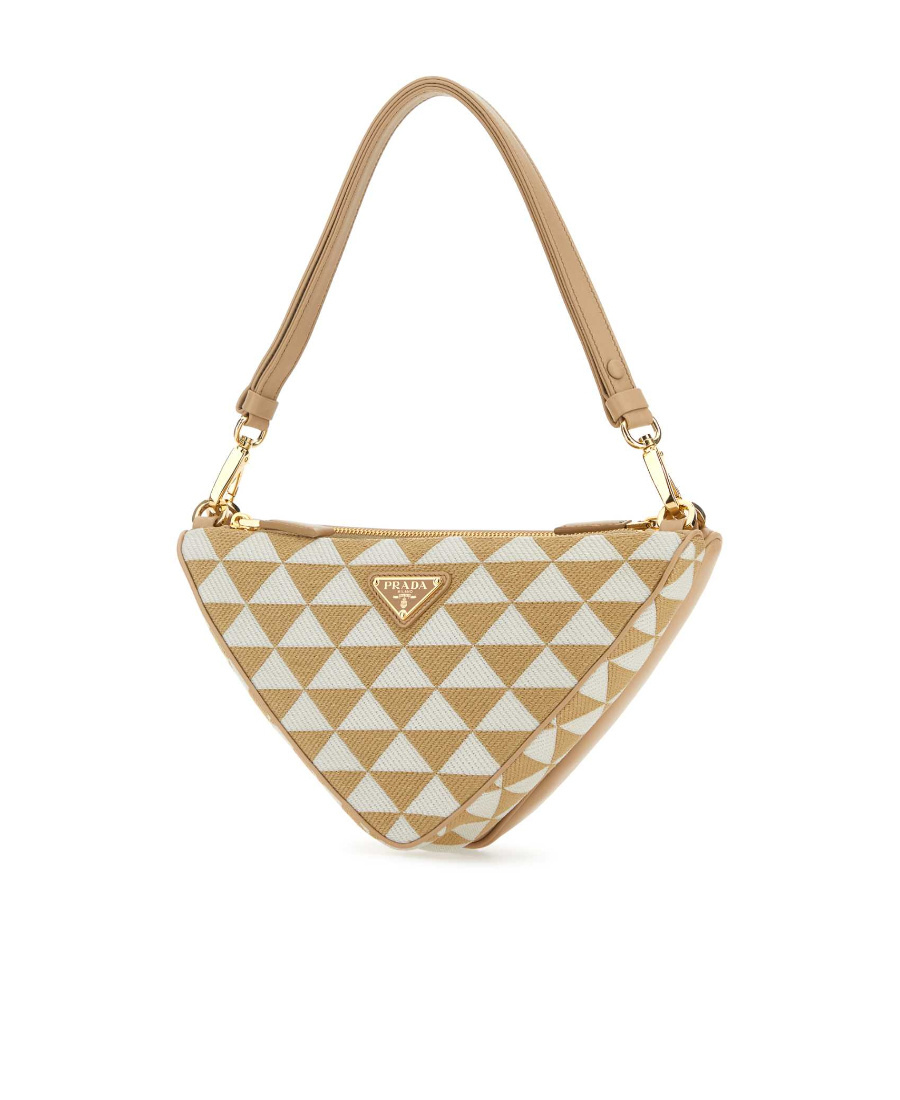 Prada Symbole Leather Mini-bag In Nude