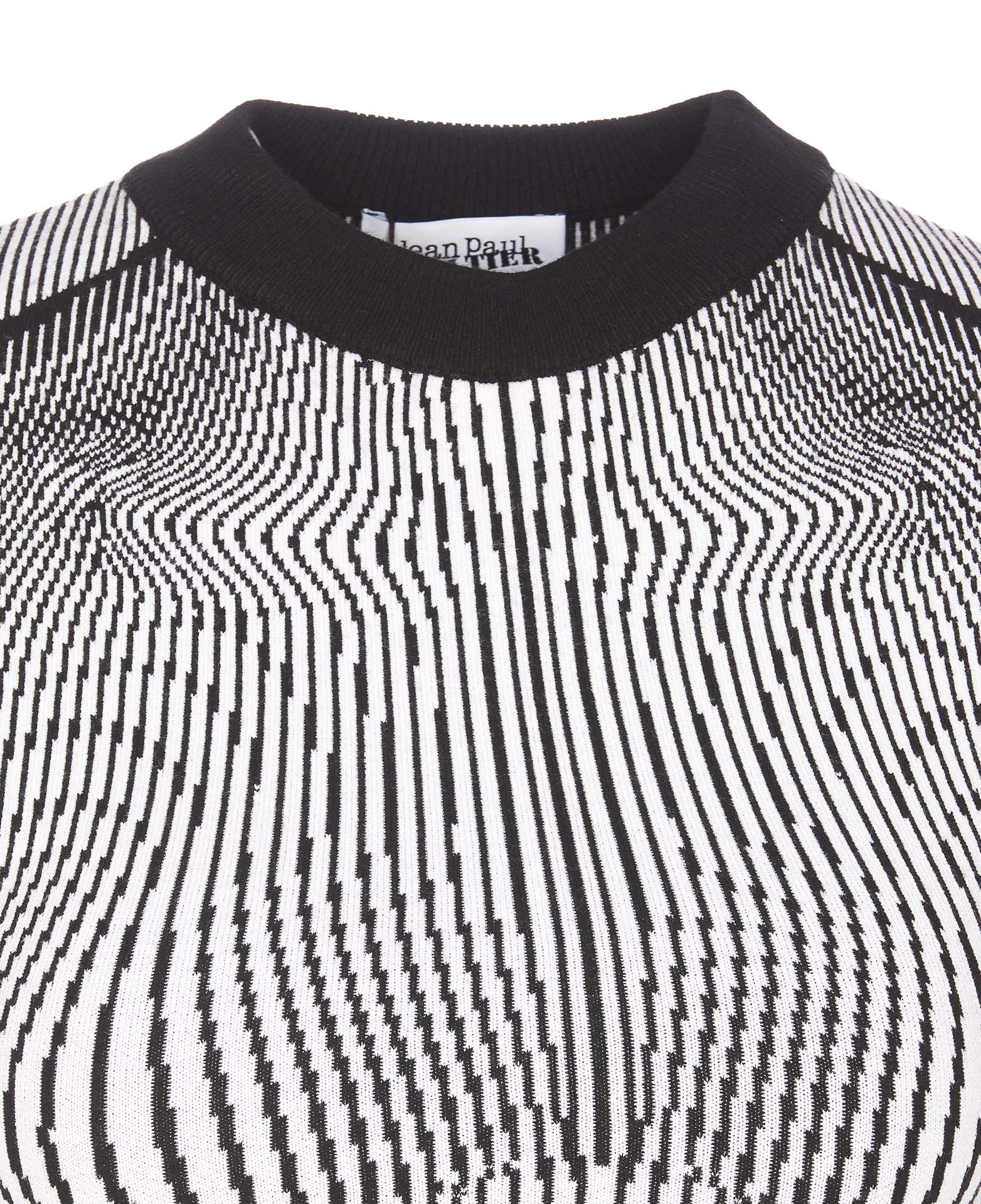 Shop Jean Paul Gaultier The Morphing Pinstripes Jacquard T-shirt In White