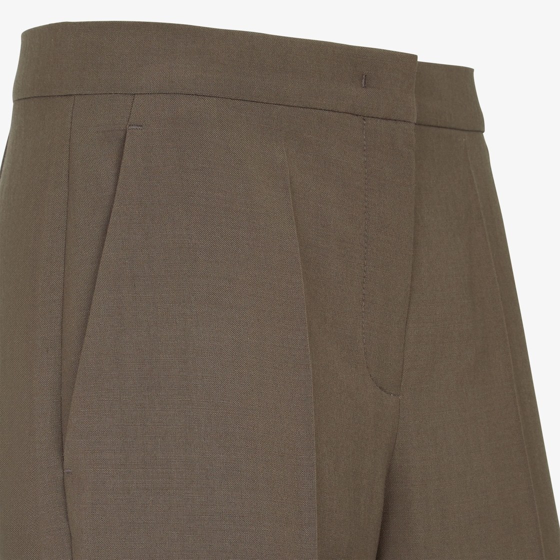 Fendi Wool And Mohair Pants In Brown