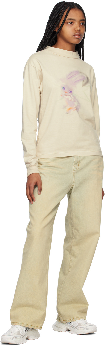 We11 Done Graphic-print Cotton Sweatshirt In Nude