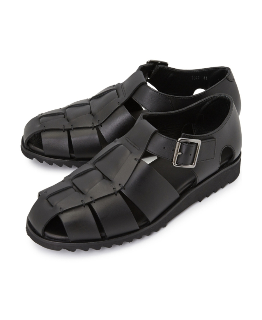 Paraboot Weave Sandals In Black