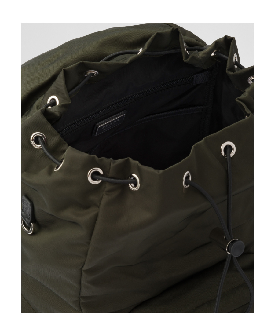 Prada Re-nylon Triangle Logo Backpack In Green