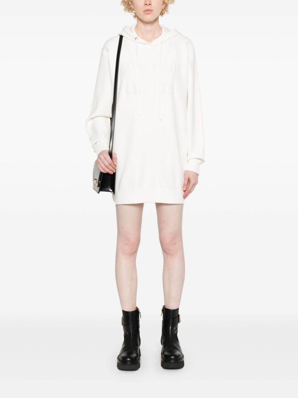 Elisabetta Franchi Sweatshirtkleid Mit Kapuze In White