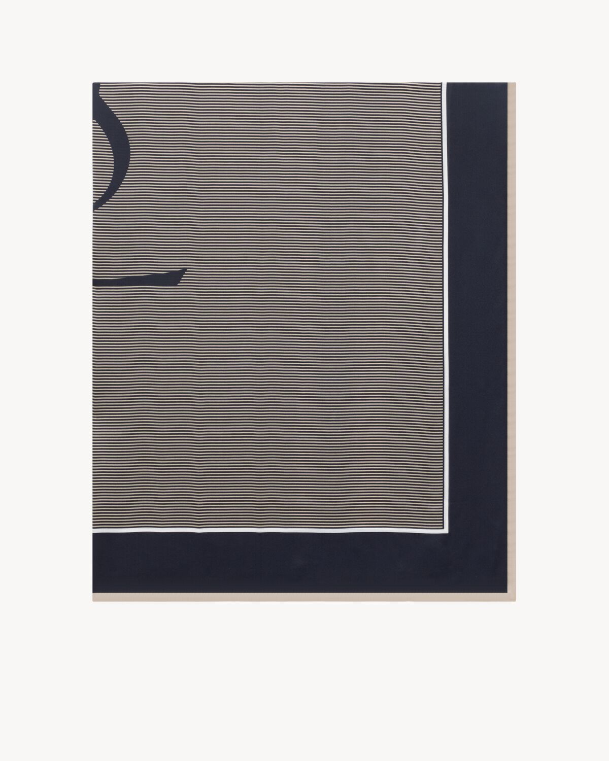 Saint Laurent Striped Silk Shawl In Gray