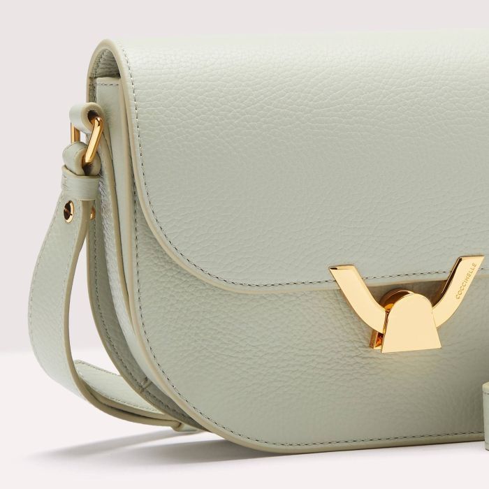 Shop Coccinelle Dew Small Shoulder Bag In Gray