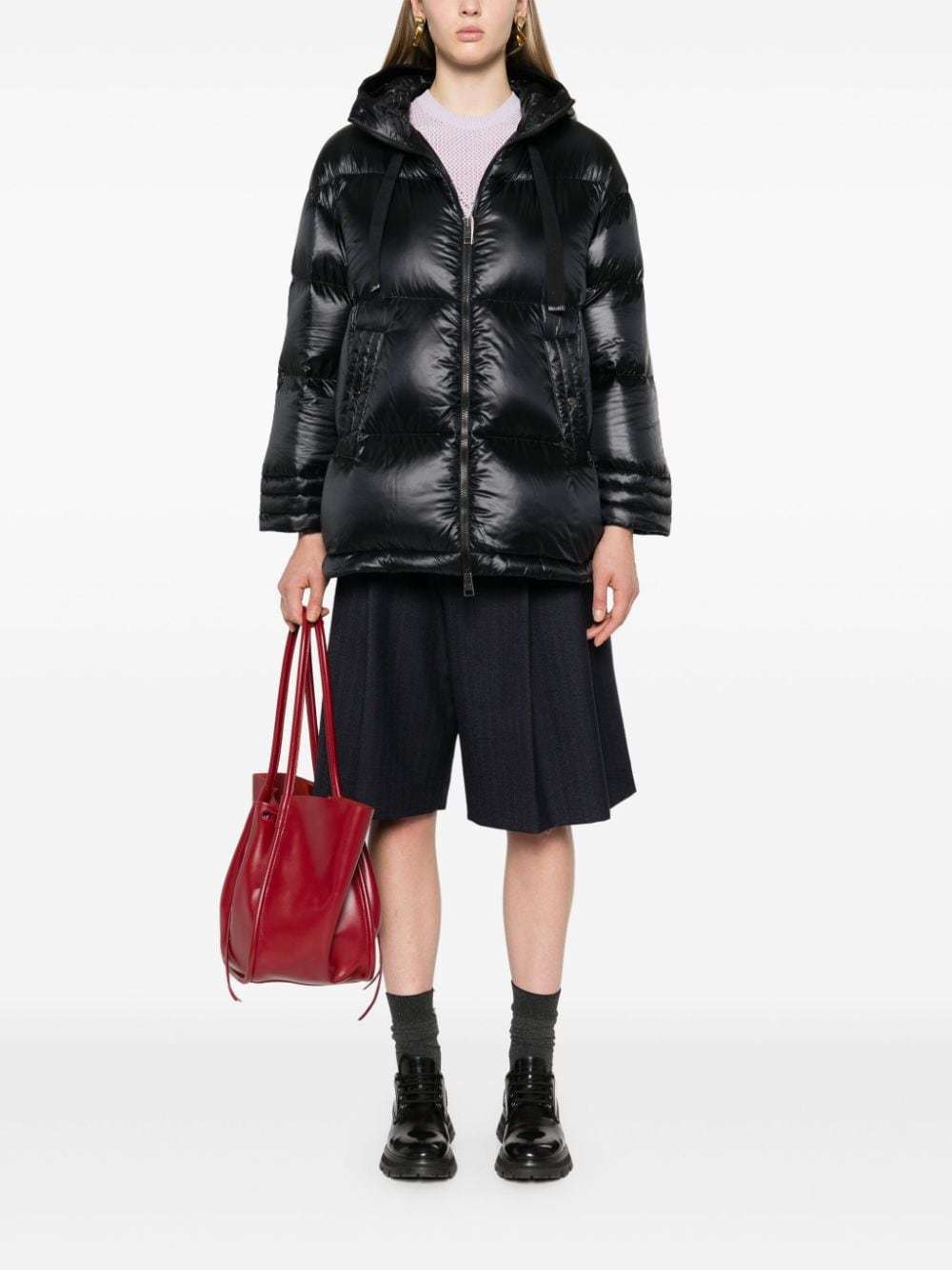 Herno Drawstring Hooded Jacket In Black
