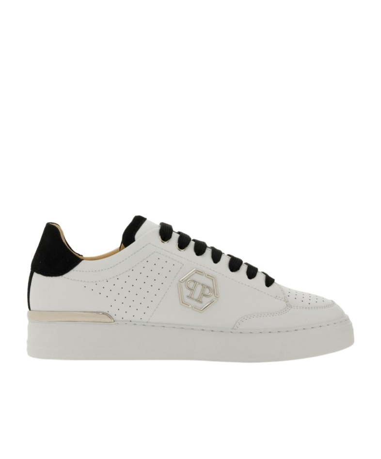 PHILIPP PLEIN MONOGRAM LEATHER SNEAKERS