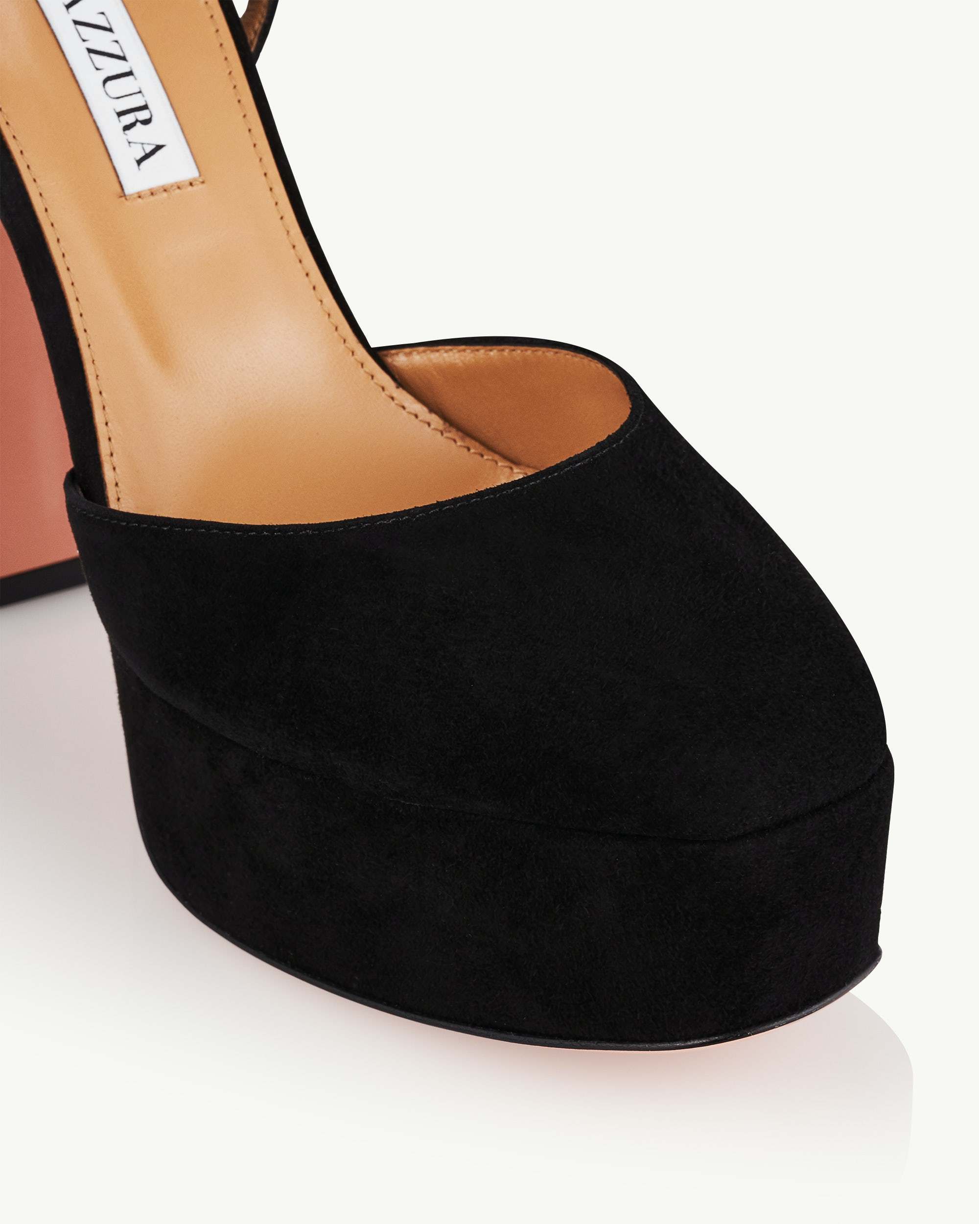 Aquazzura 130mm Groove Leather Shoes In Black