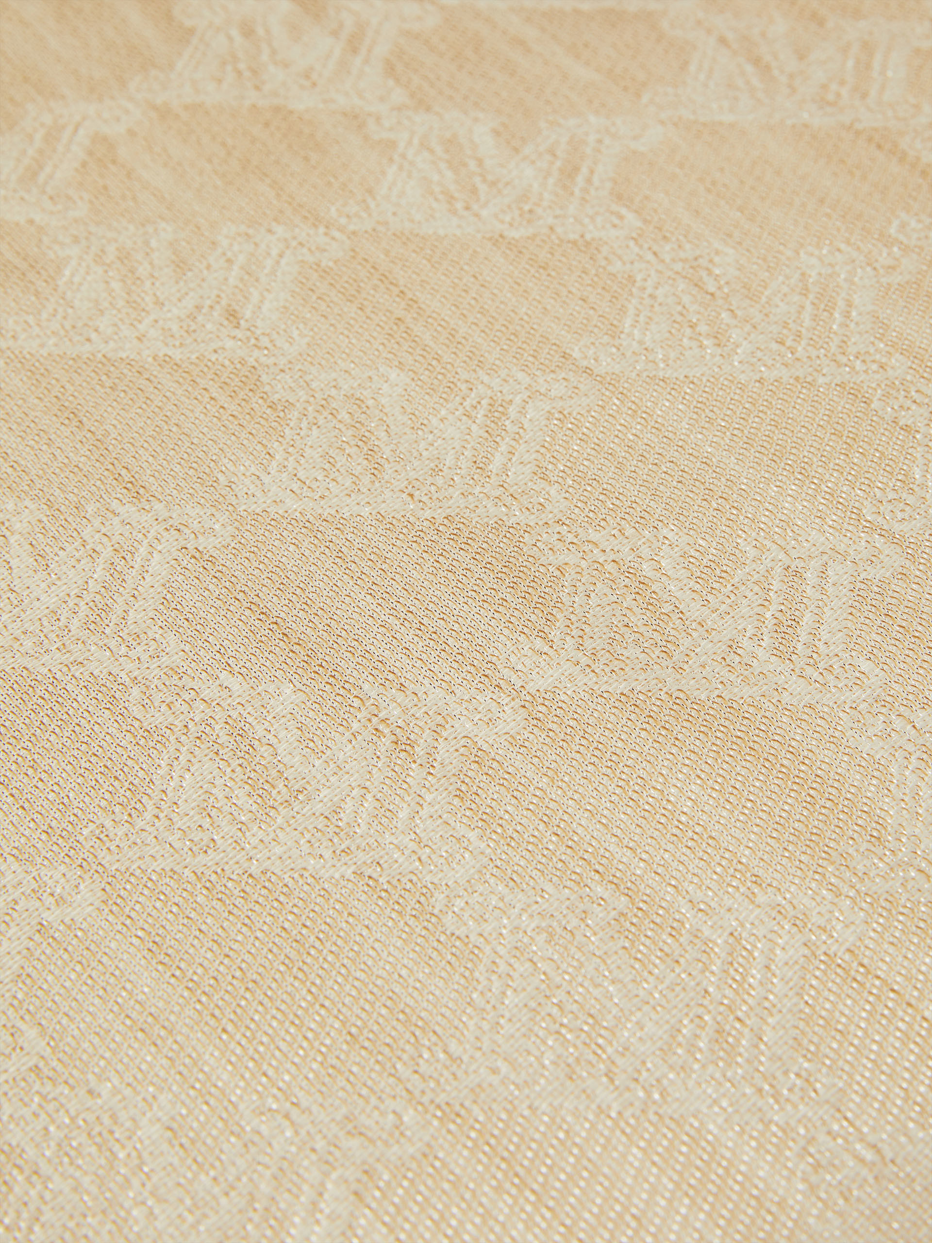 Max Mara Monogram-print Frayed-edge Scarf In Nude