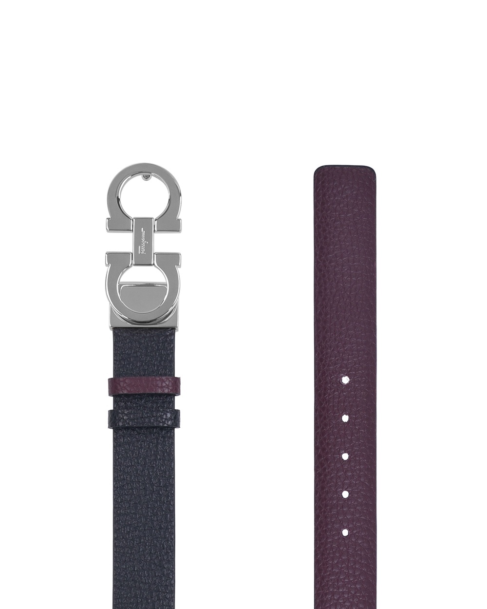 Ferragamo Reversible Gancini-buckle Belt In Black