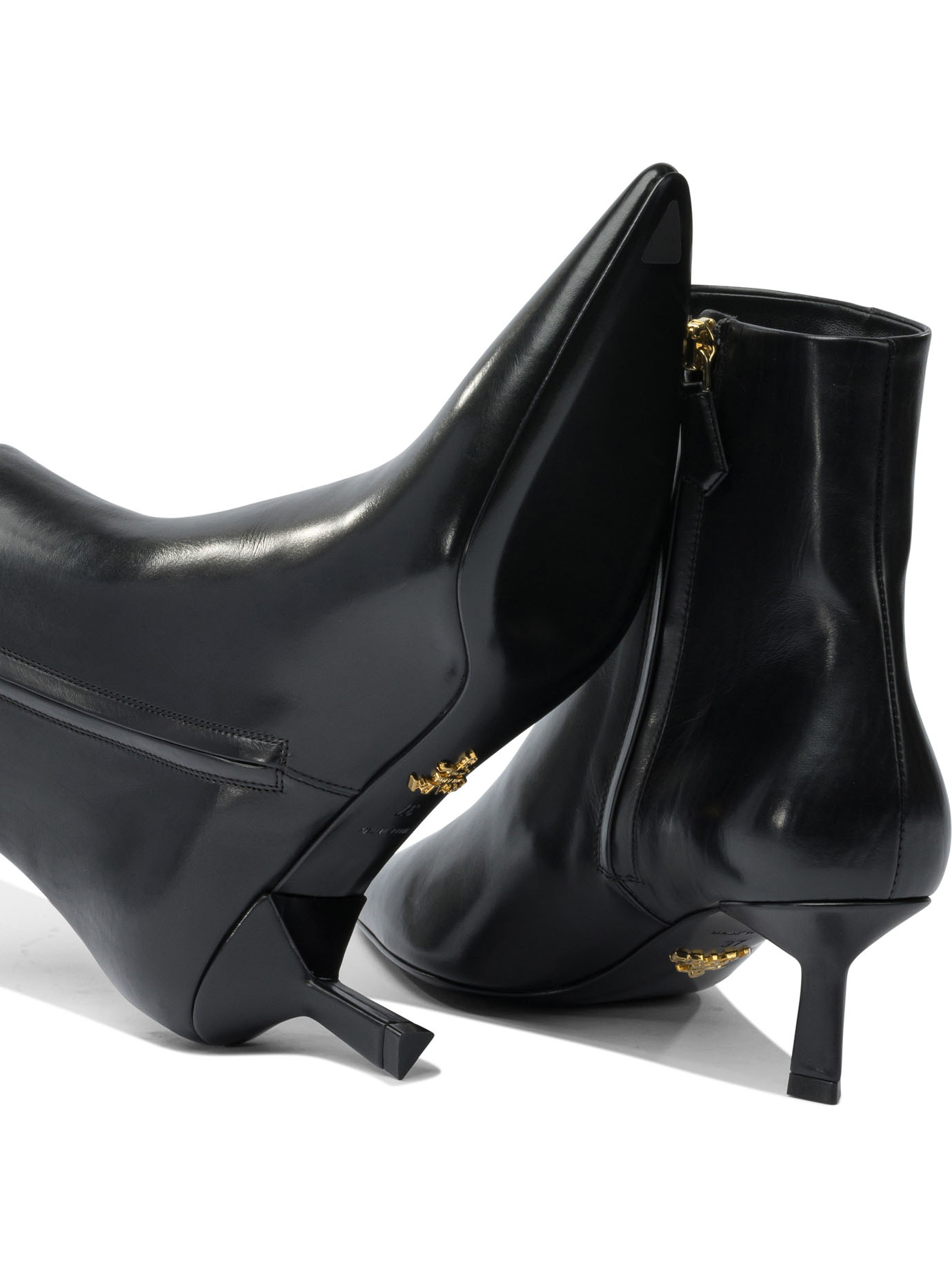 Prada Pointed Ankle Boots In Black