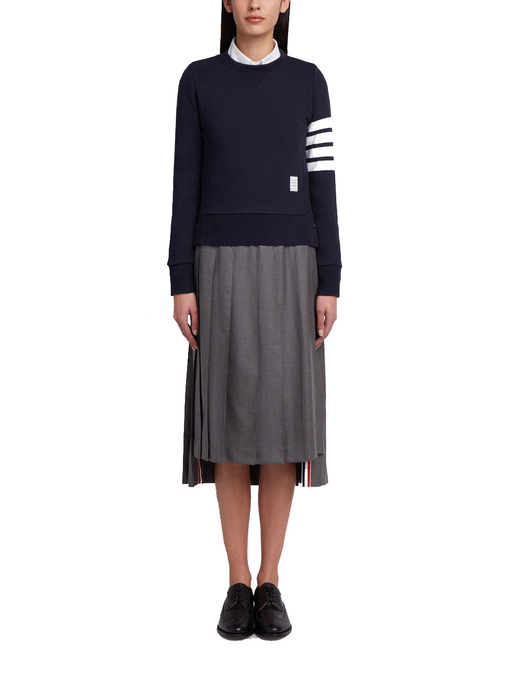 Thom Browne 4-bar Stripe Crewneck Sweatshirt In Blue