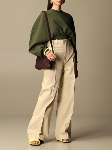 Bottega Veneta Wide-legged Trousers In Nude