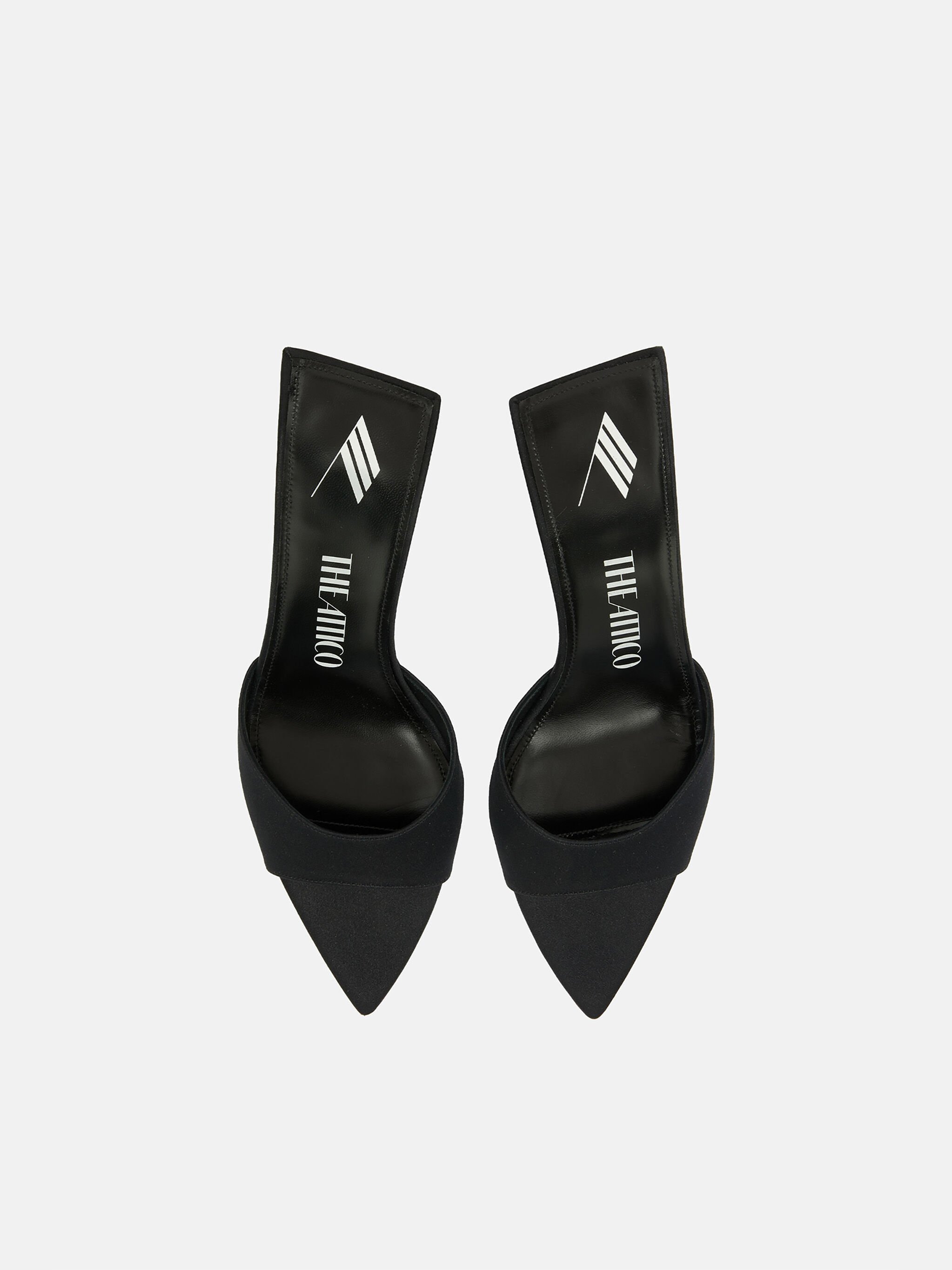 Attico Kitten Heel Open Toe Single Strap Mules In Black