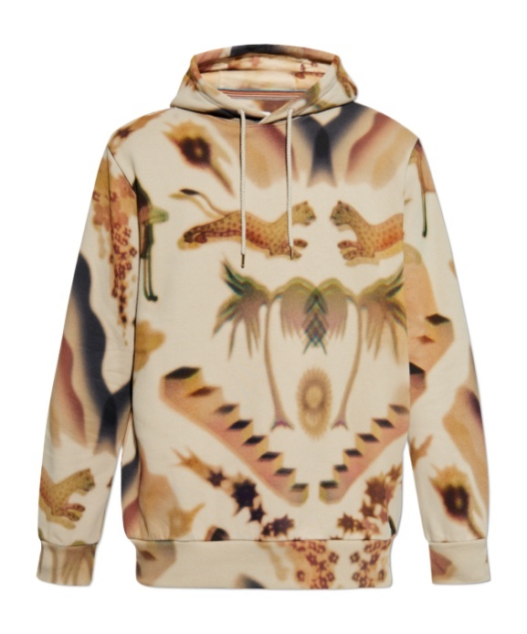 Shop Paul Smith Graphic-print Hoodie In Nude