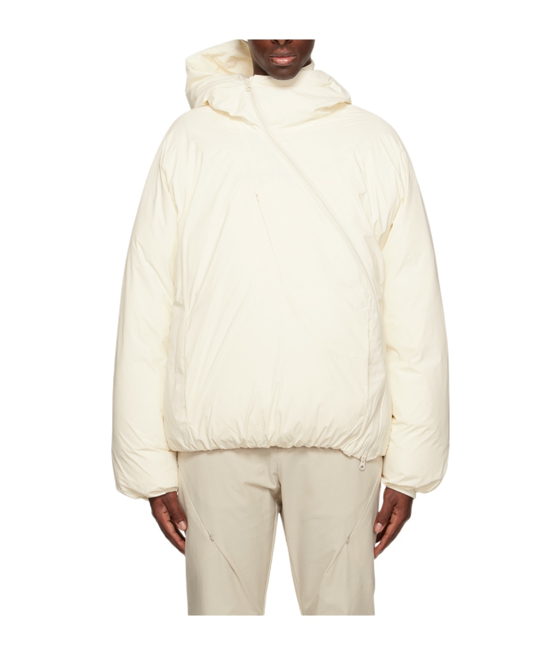 Post Archive Faction (paf) Zipper Down Jacket In White